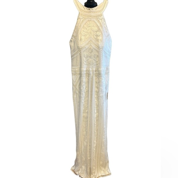 Lulu's Cream Embroidered Halter Jumpsuit - Picture 3 of 16